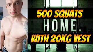 25 MINUTES HOME WORKOUT 500 SQUATS WITH 20KG VEST screenshot 3