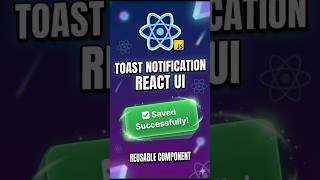 Reusable Toast Notification in React ⚛️ (Shorts)