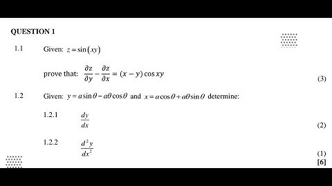 Mathematics N6 March 2024 Questions 1 partial derivative