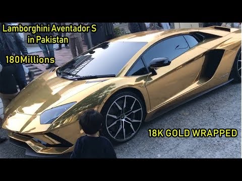 18k-gold-wrapped-lamborghini-aventador-s-2019-in-pakistan-|180-millions-|-autowheels