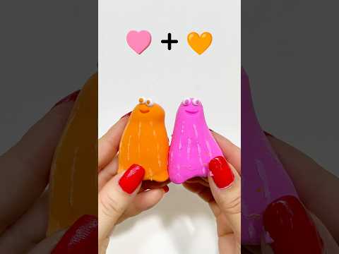 Wait for the color! 😍 Satisfying Clay Mixing ASMR 🧡+🩷=