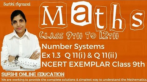 Number Systems of Class 9th Ex 1.3 Q 11(i) & Q 11(ii) Page 10 CBSE NCERT EXEMPLAR