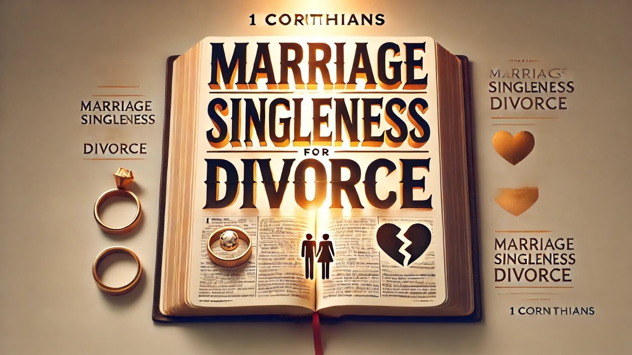 Marriage Singleness Divorce 1 Corinthians 7 - YouTube