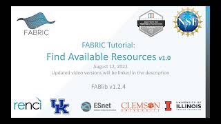 FABRIC Tutorial:  Find Available Resources v1.0 Profile