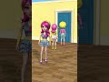 Mystery Behind the Door 🚪Rumi, TINA & Zoey (Part 3) #shorts #hantrix #scaryteacher3dprank