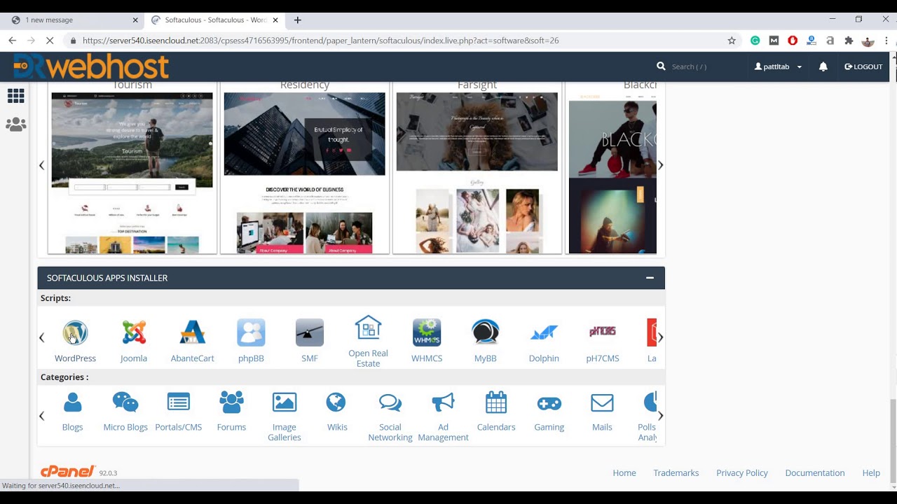 install WordPress  | DrwebHost