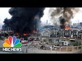 Huge New Fire At Port Warehouse Wrecked In Catastrophic Beirut Blast | NBC News NOW