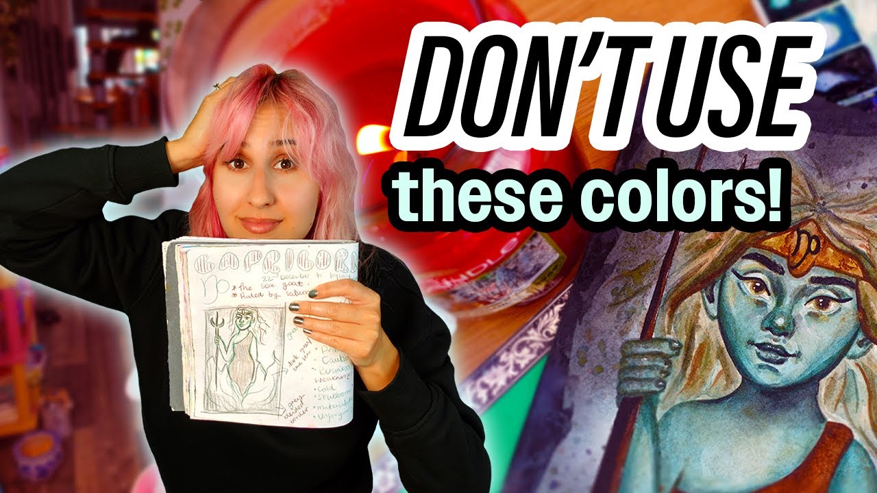 The HARDEST Color palette Challenge Yet!! *Painting a Mermaid for Capricorn*