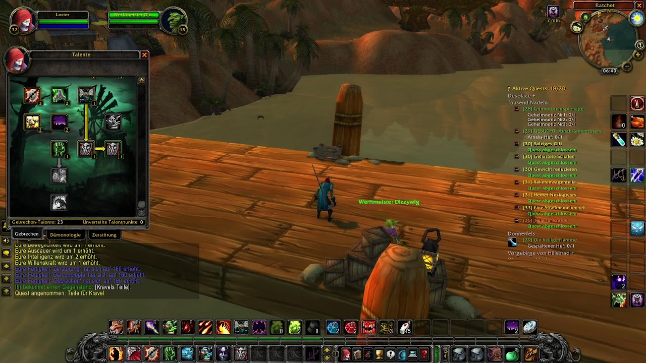 Playing WoW ( Classic  ) Undead Warlock ( GER ) Doing 1 Level a day ( Day 31 )