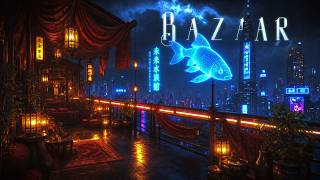 🍜 Rainy Night at Razar's Bazaar | Cozy Cyberpunk Food Market |Relaxing City Sounds for Study & Sleep screenshot 5