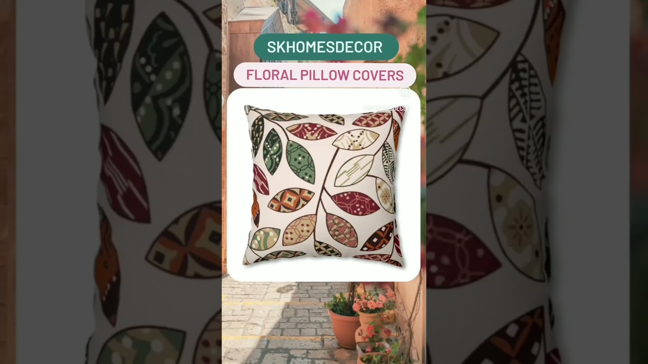 Handmade Floral Throw Pillow Cover 🔥 