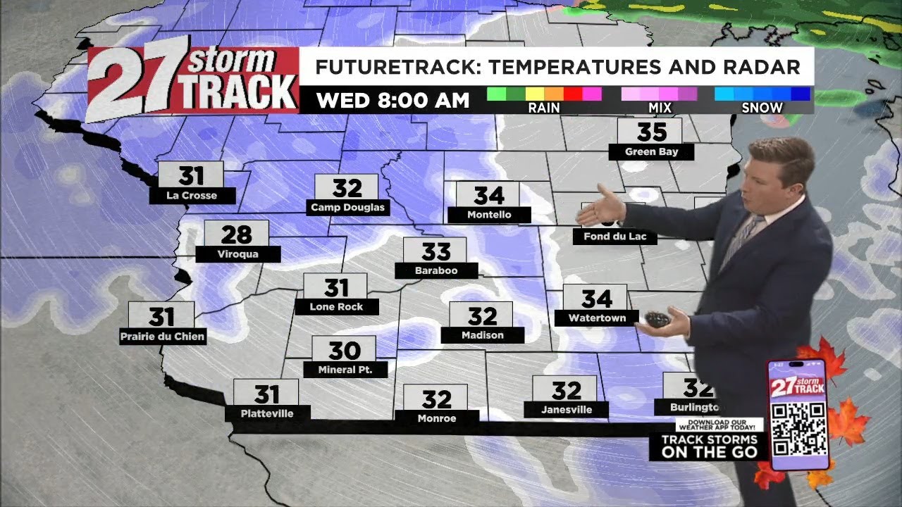Tracking scattered rain and snow showers - YouTube