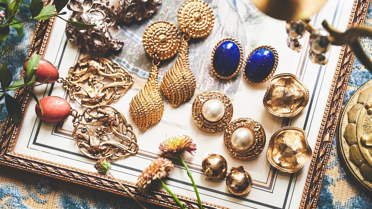 My vintage earring jewellery collection found in the flea market