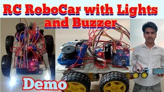 RC RoboCar with Lights and Buzzer |Arduino | HC-05 | #robocar #remote