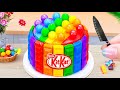 Rainbow Cake Using KITKAT EGG 😱 Mini Rainbow Cake Decorating Ideas 🌈 Easy Miniature Cake Recipe 💘