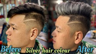 Silver Grey Hair colour!!!Cap highlight in Silver hair colour!!! step by step live result