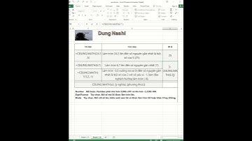 Hàm 83 "CEILING MATH" Làm tròn số "lên" đến số nguyên gần nhất hoặc bội số gần nhất có nghĩa #excel