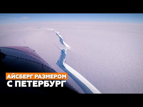 Айсберг размером почти с Санкт-Петербург откололся от ледника в Антарктике — видео