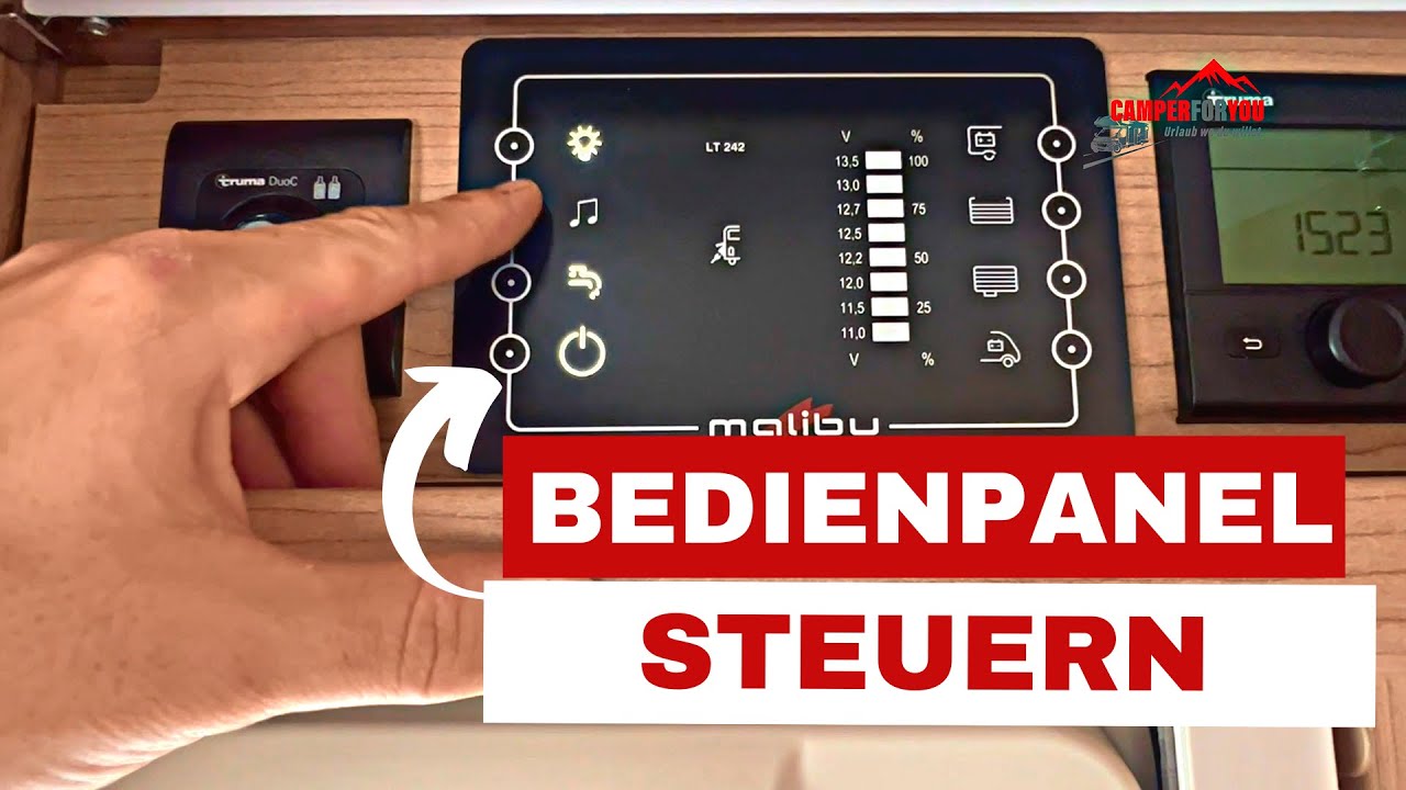Bedienpanel steuern im Malibu Wohnmobil - Erklärvideo Camperforyou