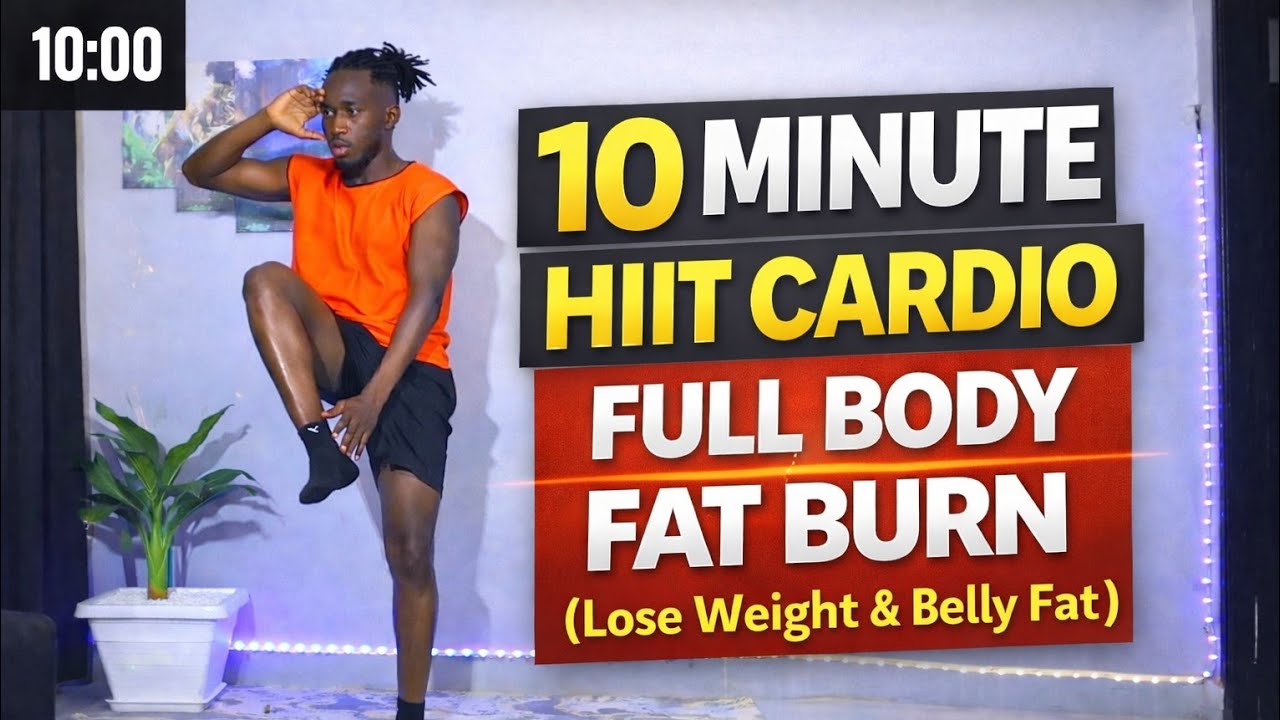 10 Minute Full Body HIIT Cardio Workout | Burn Fat Fast (No Equipment ...