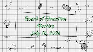 WTSD Board of Education Meeting | July 16, 2026