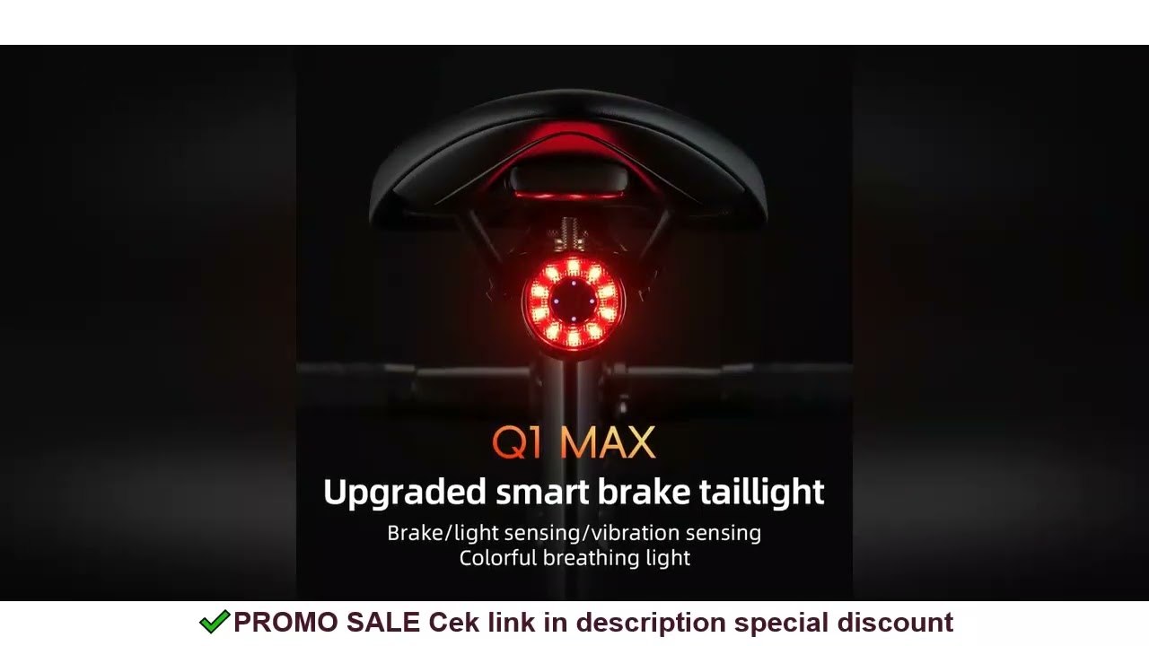 ROCKBROS Smart Bicycle Taillight Type-C Charging Auto Brake Sensing LED Rear Light Aluminum Alloy Bi