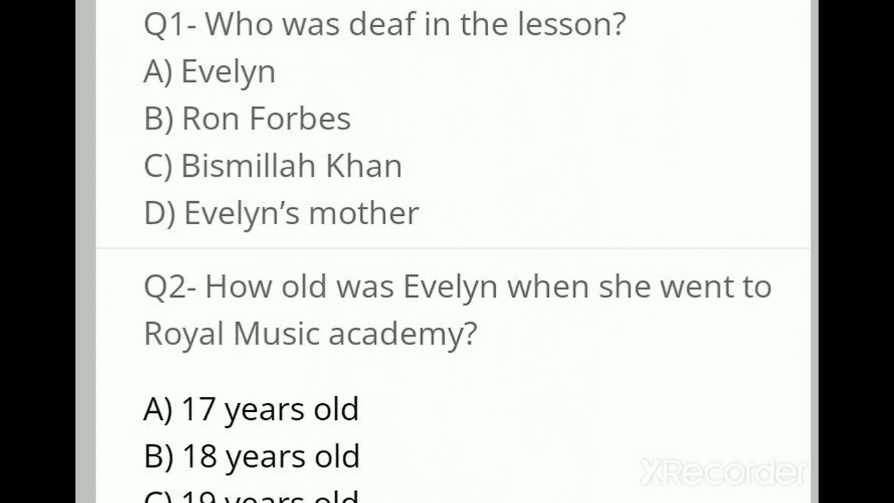 MCQs The Sound Of Music