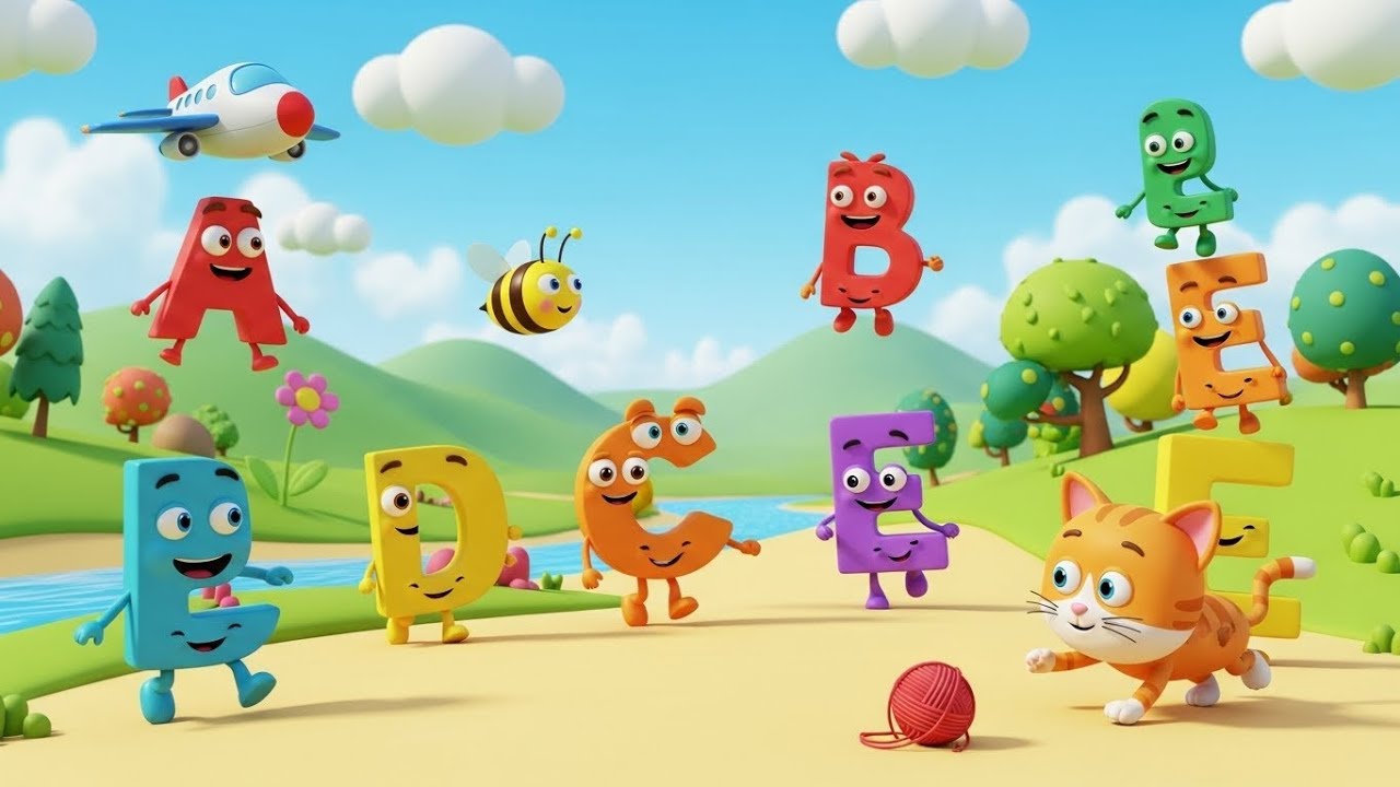 «Приключения с алфавитом ABC 🐱✈️ | Учим буквы вместе с забавными животными!» — видео для малышей
