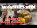 Realistic budget groceries  60 for 3 adults  what we eat in a normal week