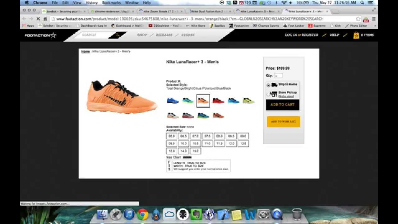 Eastbay Champs Footlocker Footaction Bot - Product Link Finder + Checkout Bot - SoleBot