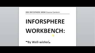 IBM MDM workbench SELF PACED (SPVC) training Facts