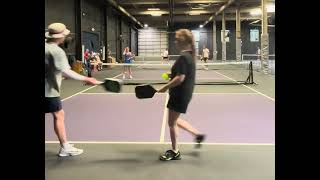 Moneyball pickleball warehouse Tyler Watson and Carolyn vs David Erfley and Raquel holiday