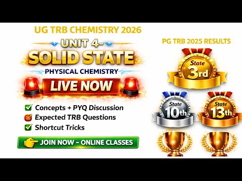 UG TRB Chemistry 2026 | Online Live Classes | Join Now