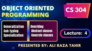 cs304 lecture 4 | Generalization vs Specialization in OOP | Abstract vs Concrete Classes | BY ART