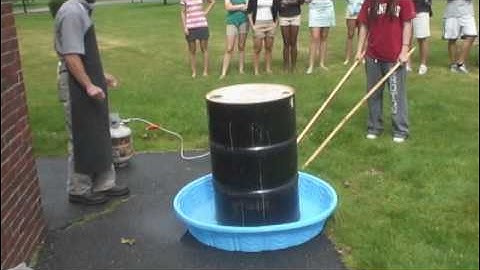 Atmospheric Pressure Crushes a 55 Gallon Steel Drum