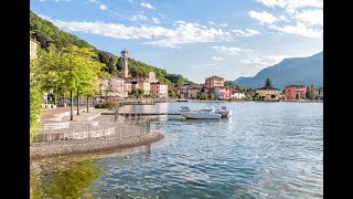 PORTO CERESIO la città il lago di Lugano e panorama di Morcote (CH)