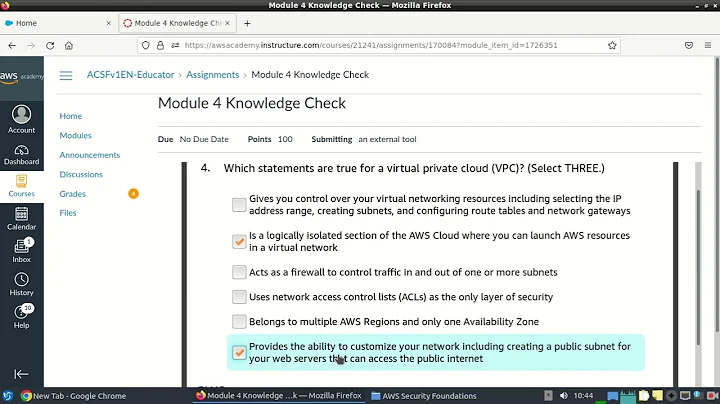 AWS Security Foundations Module 4   Knowledge Check