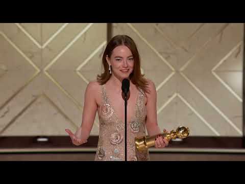 Emma Stone Wins Best Female Actor Motion Picture MusicalComedy I 81St Annual Golden Globes