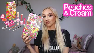 PEACHES AND CREAM FIRST IMPRESSIONS | CHRISTMAS MAKEUP LOOK | PEACHES &amp; CREAM XMAS GIFT SET |