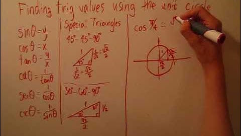Finding Trig Values Using the Unit Circle