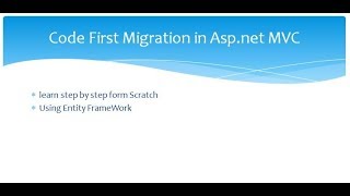 Code First Migrations in  Entity Framework
