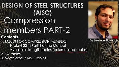 9-Compression members PART-2-Tables for the design of compression members