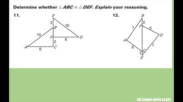 Determine whether two triangles are congruent. SSS Congruence Postulate
