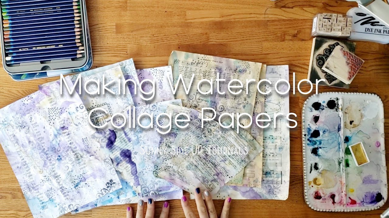 Making Watercolor Collage Papers 💕 Easy Collage Fodder