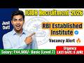 RBI Backed Recruitment 2026 | IGIDR Jobs  Last Date 8 June 🔥