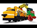어린이를위한 기차 - 어린이를위한 장난감 기차 만화 동영상 - 장난감 공장 - jcb