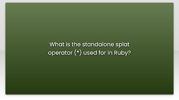 What is the standalone splat operator (*) used for in Ruby?