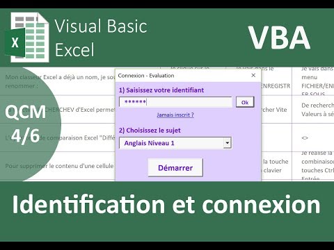 Formulaire d'identification et connexion en VBA Excel