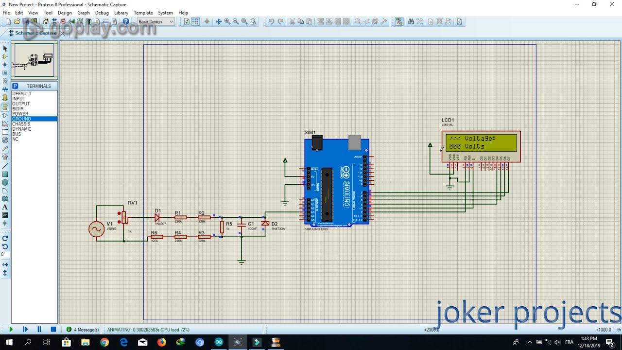 How to make AC voltmeter with arduino simulation by proteus - YouTube