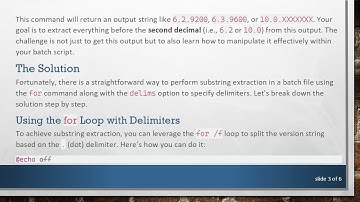 How to Perform Substring Extraction in a Batch Script: A Guide to OS Version Retrieval